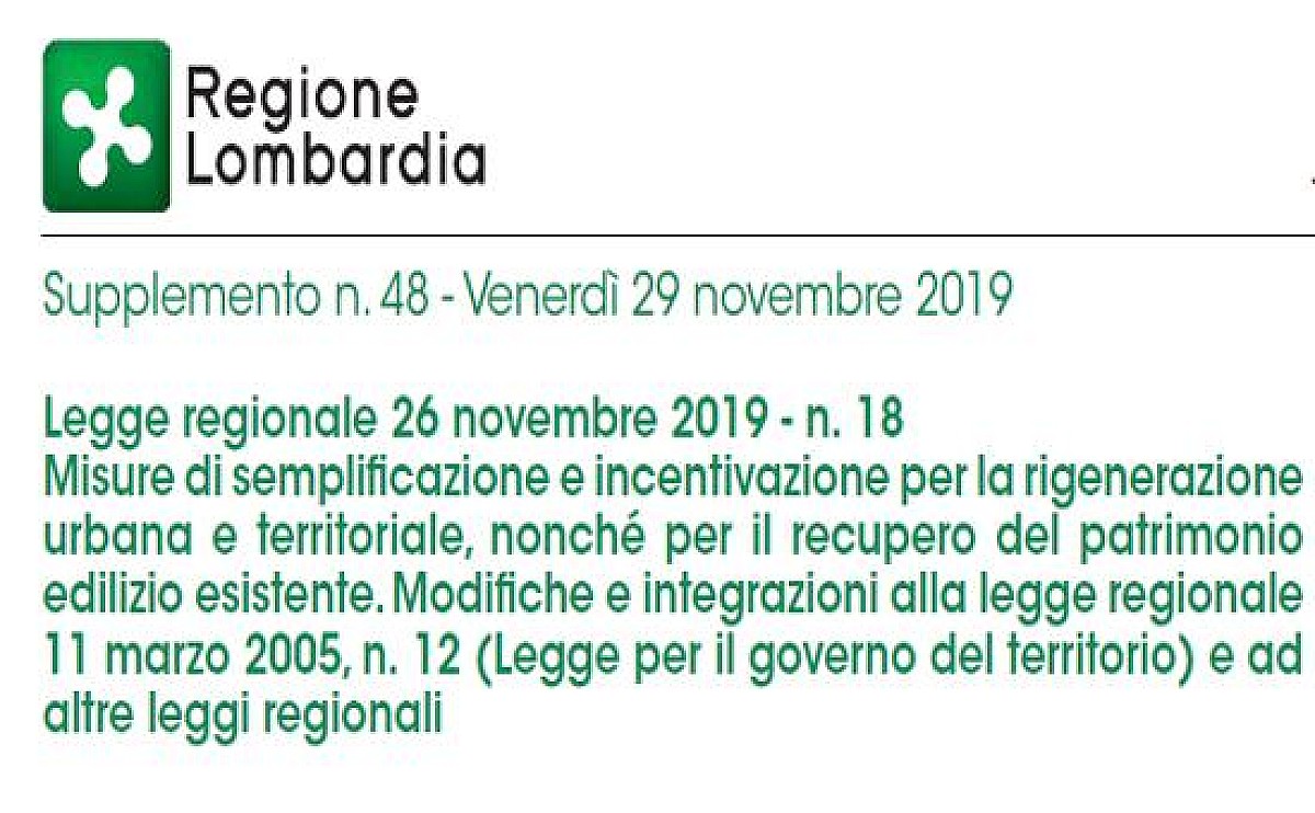 Rigenerazione urbana e territoriale ecco il testo della nuova legge