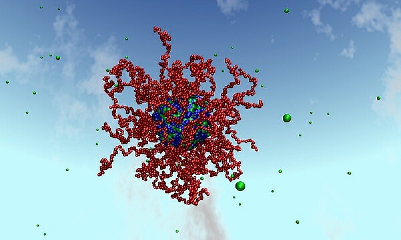 Figura 1 Simulazioni di nanoparticelle che assorbono metalli pesanti in soluzione (1)