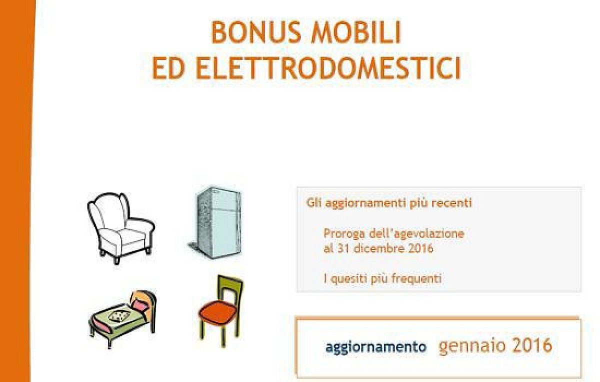 Bonus mobili ed elettrodomestici, aggiornata la Guida dell'Agenzia